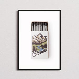 Colorado Matchbox Print, Colorado Print, Colorado Poster, Colorado Wall Art, Colorado Art Print, Colorado Gifts