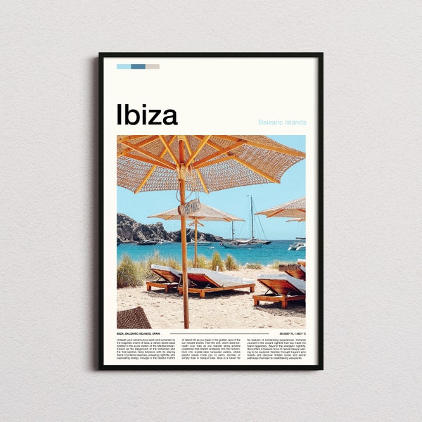 Impresión de Ibiza, Cartel de Ibiza, Arte de la pared de Ibiza, Impresión de arte de Ibiza, Foto de Ibiza