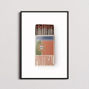 Portugal Matchbox Print, Portugal Print, Portugal Poster, Portugal Wall Art, Portugal Art Print, Portugal Gifts