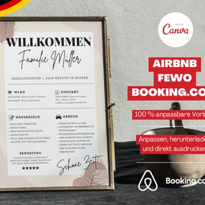 Znak powitalny Airbnb | Szablon Airbnb | Regulamin domu | Szablon powitalny rezerwacji | Spersonalizowany szablon powitania gości wakacyjnych