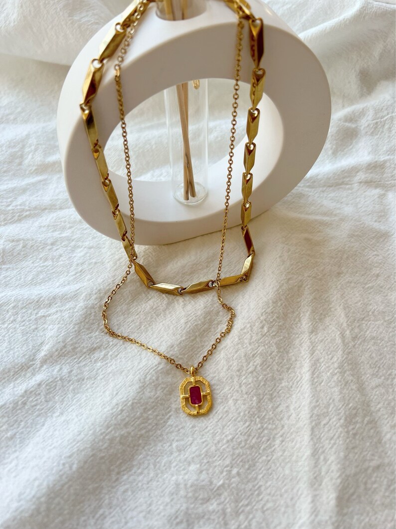 Gold Stainless Steel Necklace Gold Chain Necklace Minimalist Etsy