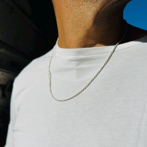 Silver Chain Necklace, Men&#39;s Necklace, Silver Rope Chain, Silver Chain Men, Silver Necklace, Men&#39;s Necklace, Made from Sterling Silver 925.