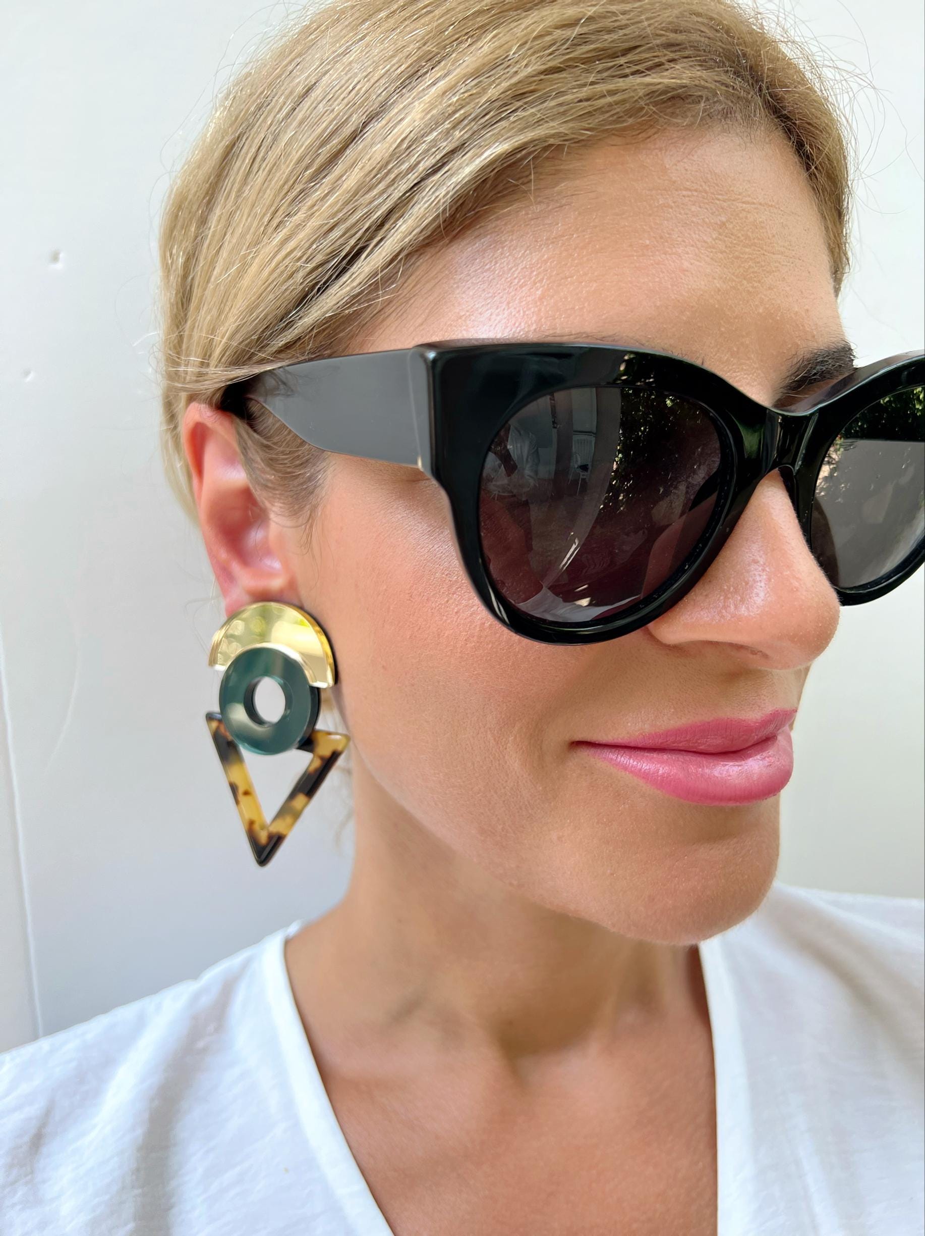 Boho Ohrclips, Dreieck Ohrringe, geometrische Ohrringe, Ohrclips, geometrischer Schmuck, Geschenk für sie, Made in Griechenland.