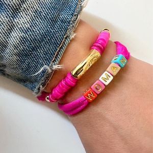 Women&#39;s Everyday Purple Bracelet, Feminism Bracelet, Adjustable RIbbon Bracelet, Fuchsia Bracelet, Women&#39;s Day Gift, Made in Greece.