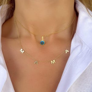 Gold Mama Necklace, Dainty Pendant for Mom, Handmade Gift for Her, Minimalist Everyday Jewelry, Adjustable Necklace, Mother’s Day Gift