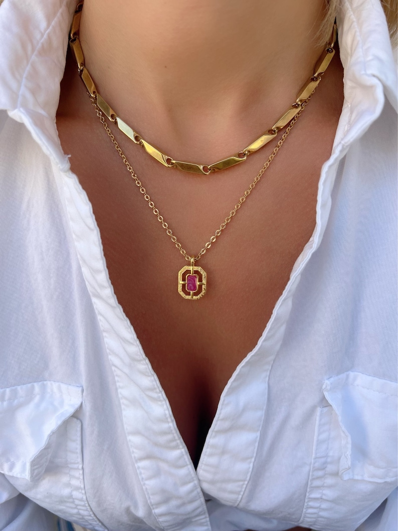 Gold Stainless Steel Necklace Gold Chain Necklace Minimalist Etsy