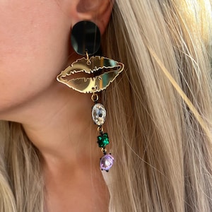 Long Clip On Earrings, Crystal Earrings, Dangle Earrings, Statement earrings, Clip Earrings, Drop Earrings, Unpierced Ears, Made in Greece.