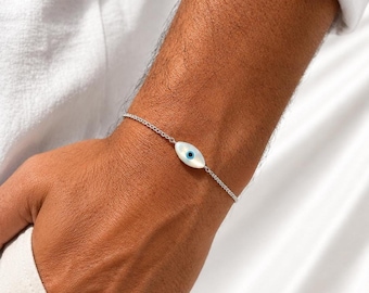 Men's Bracelet, Evil Eye Bracelet, Protection Bracelet, Sterling Silver 925, Evil Eye Jewelry, Protection Jewelry, Made in Greece.