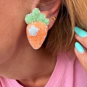 Carrot Earrings, Clip On Earrings, Unpierced Ears, Small Earrings, Non Pierced Ears, Handmade Earrings, Gift for Her, Made in Greece.