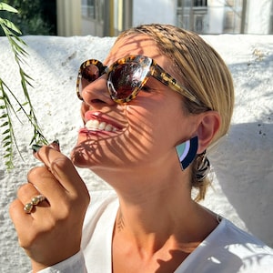 Clip Earrings, Small Triangle Earrings, Clip On Earrings, Minimal Earrings, Black Earrings, Non Pierced Ears, Gift for Her, Made in Greece.