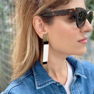 Geometric Earrings, Statement Earrings, Clip On Earrings, Minimal Earrings, Dangle Earrings, Gift for Her, Made in Greece.