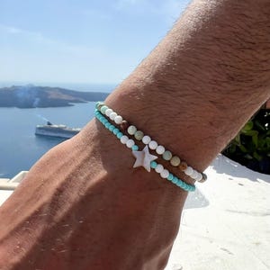 Minimalist Bracelet for Men, Handmade Beaded Jewelry, Adjustable Cord Bracelet, Everyday Gift for Him, Simple Mens Fashion Accessory