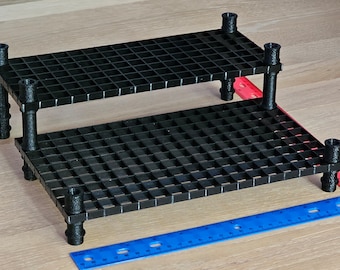 ReefStacker Modular Kit with Egg Crate - frag rack egg crate legs risers system with egg crate shelves