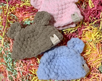 Bonnet bébé - Bonnet bébé ours en peluche