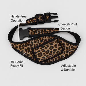 Cheetah Print Hands-Free Fitness Microphone Pack for Instructors - Stylish Waist Belt Carrier