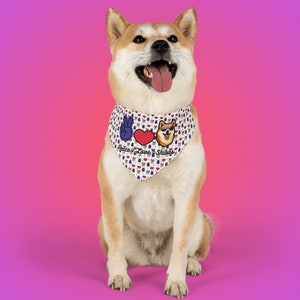 Shiba Inu Banda Collar | Peace Love Shibas Bandana | Shiba Inu Lover Bandana | Shiba Lover Collar | Shiba Inu Bandana | Boho Dog Bandana