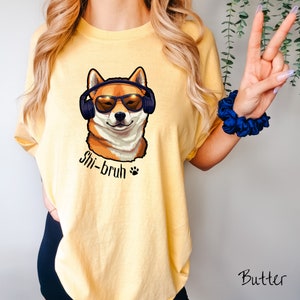 T-shirt Shi-bruh pour jeunes T-shirt Shiba Inu hanche pour enfants T-shirt casque Shiba T-shirt Shiba Inu Bruh avec poche T-shirt Shiba Lover pour garçons et filles image 4