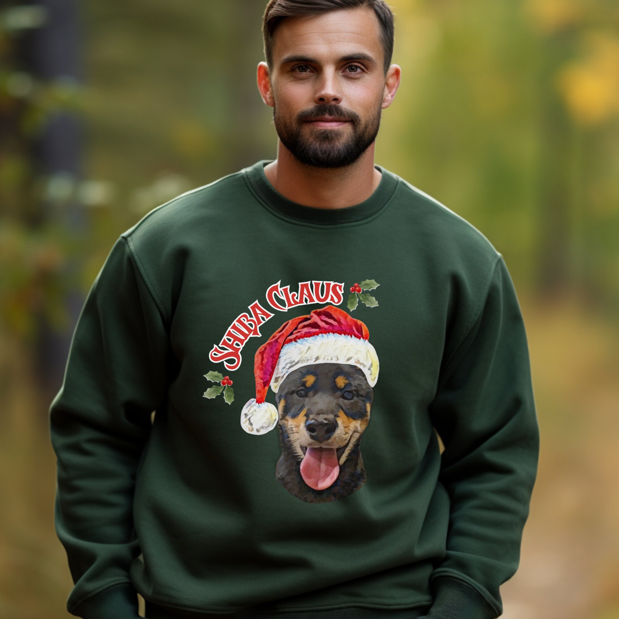 Shiba Paws Black and Tan Shiba Inu Christmas Sweatshirt Black Tan Shiba