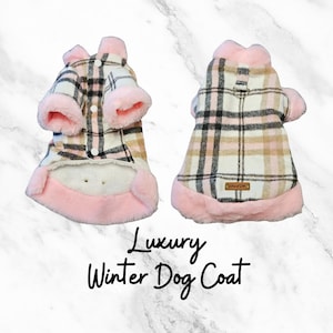 Luxury Dog Jacket | Warm Winter Dog Coat | Pet Winter Fleece Sweater | Puppy Clothing | Designer Dog Clothing | Faux Fur Pink Dog Sweater