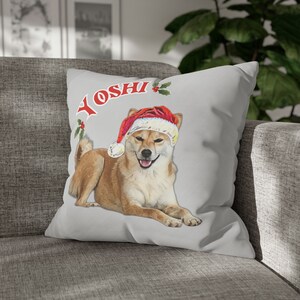 Custom Pet Christmas Pillow Cover | Personalized Holiday Throw Pillow Cover | Custom Accent Pillow Cover | Christmas Decor | Holiday Decor