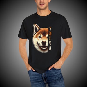 Camiseta Shiba Inu | Camiseta gráfica Shiba Inu | Camiseta com letras recortadas no rosto Shiba | Camiseta Shiba Mom | Camiseta Shiba Dad | Presente Shiba Inu | Camiseta Shiba Inu