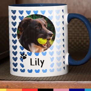 Benutzerdefinierte Kaffeetasse mit Haustier Foto, buntes Foto mit Hundebild, personalisierte Katzentasse, benutzerdefinierte Haustierbecher mit Namen, neues Hundebechergeschenk
