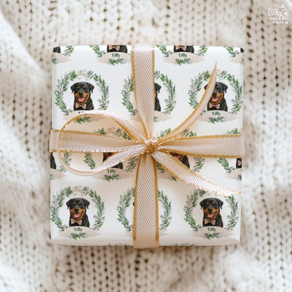 Custom Wrapping Paper With Pet Photo Personalized Dog Christmas Wrapping Paper Cat Gift Wrapping Pet Gift Holiday Pet Face Wrapping Paper