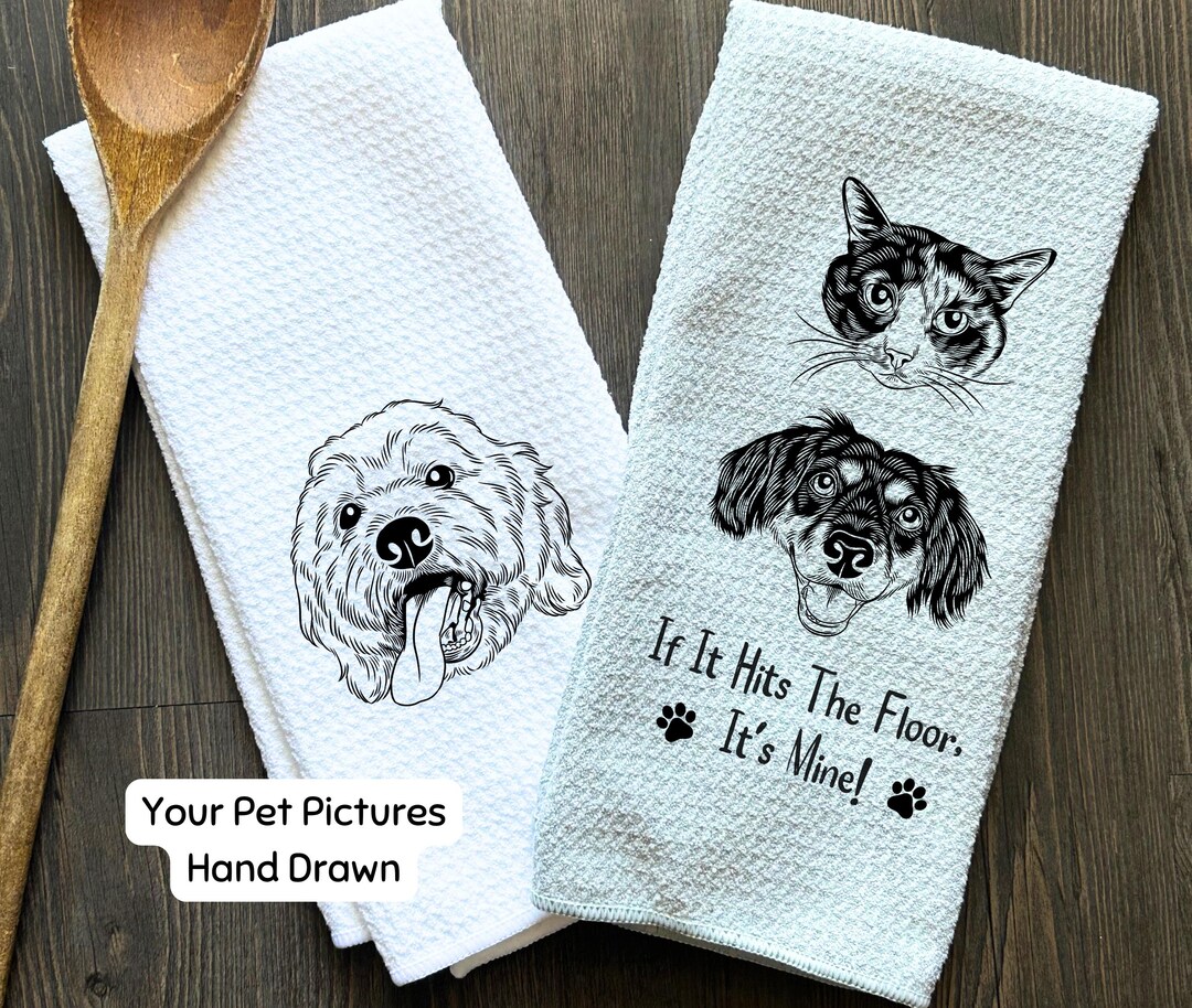 Custom Pet Kitchen Towel Using Pet Photo With Name Personalized Dog ...