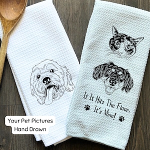 Custom Pet Kitchen Towel Using Pet Photo With Name Personalized Dog Kitchen Towel Custom Cat Tea Towels For Party Custom Dog Dish Towel Gift
