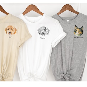 Custom Pet Shirt Pet Photo Tee With Name Personalized Dog T-Shirt Using Picture Gift Custom Cat Shirt Gift Dog Short Sleeve Tee For Humans