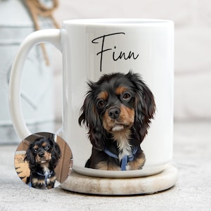 Benutzerdefinierte Kaffee Haustier Becher mit Haustier Foto Hand gezeichnet Hundebild Becher Personalisierte Katzenbecher mit Namen Benutzerdefinierte Porträt Hundetasse Hundeliebhaber Geschenke