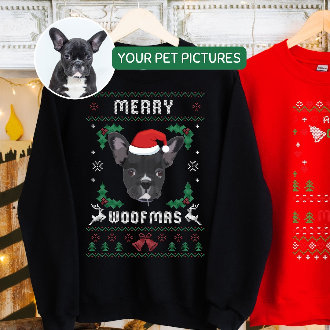 Custom Ugly Christmas Sweater Using Pet Photo Personalized Dog Holiday