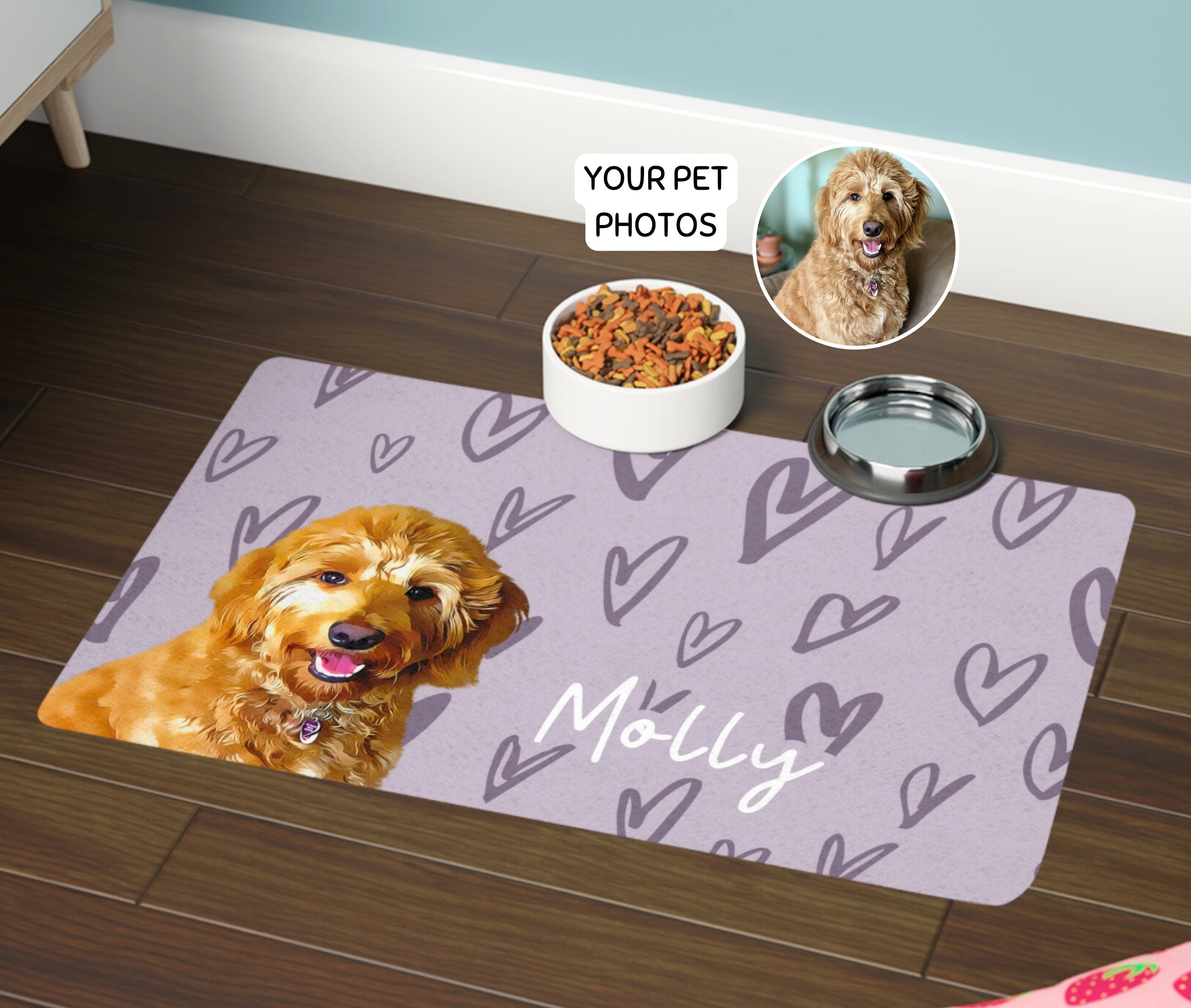 NALALAS Bohemian Large Waterproof Dog Mat Food & Water Pet Food Mat, Floor  Mat Eco-friendly Pet Dog Placemats Pet Bowl Mats 16.5x28 