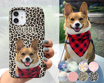 Funda para teléfono con foto de mascota personalizada Funda para teléfono con perro dibujado a mano personalizado con nombre de mascota Funda para teléfono con cara de gato personalizada iPhone Galaxy Retrato de perro