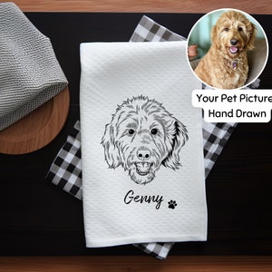 Custom Pet Tea Towel Using Pet Photo With Name Personalized Dog Kitchen Towel Custom Cat Tea Towels For Party Custom Dog Dish Towel Gift