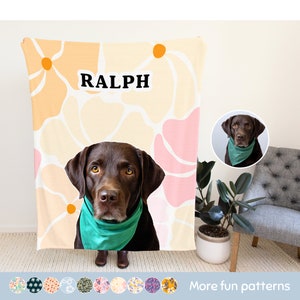 Manta personalizada de foto de mascota regalo personalizado perro suave Minky nombre manta con foto de mascota gato personalizado imagen manta perro amante regalo
