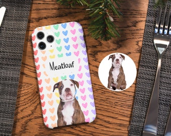 Anpassat telefonskal med husdjursfoto, personligt telefonskal med hundpresent med husdjursnamn, personligt telefonskal med katt för iPhone Galaxy, presenter till hundälskare