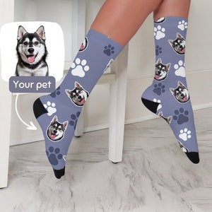 Custom Pet Face Socks Using Pet Photo Personalized Dog Pattern Picture Socks Animal Lover Gift Socks With Photo Of Pet Custom Cat Socks Gift