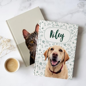 Custom Hardcover Journal with Pet Photo + Name Personalized Dog Notebook Personalized Journal Custom Notebook Cat Notebook Cover Book Lover