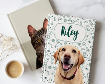 Custom Hardcover Journal with Pet Photo + Name Personalized Dog Notebook Personalized Journal Custom Notebook Cat Notebook Cover Book Lover