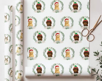 Personalized Wrapping Paper With Pet Photo Custom Dog Christmas Wrapping Paper Cat Gift Wrapping Pet Gift Holiday Pet Face Wrapping Paper