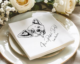 Custom Dog Wedding Napkins With Pet Photo Personalized Pet Cocktail Wedding Serviette Custom Cat Napkin Dog Napkin Birthday Party Decoration