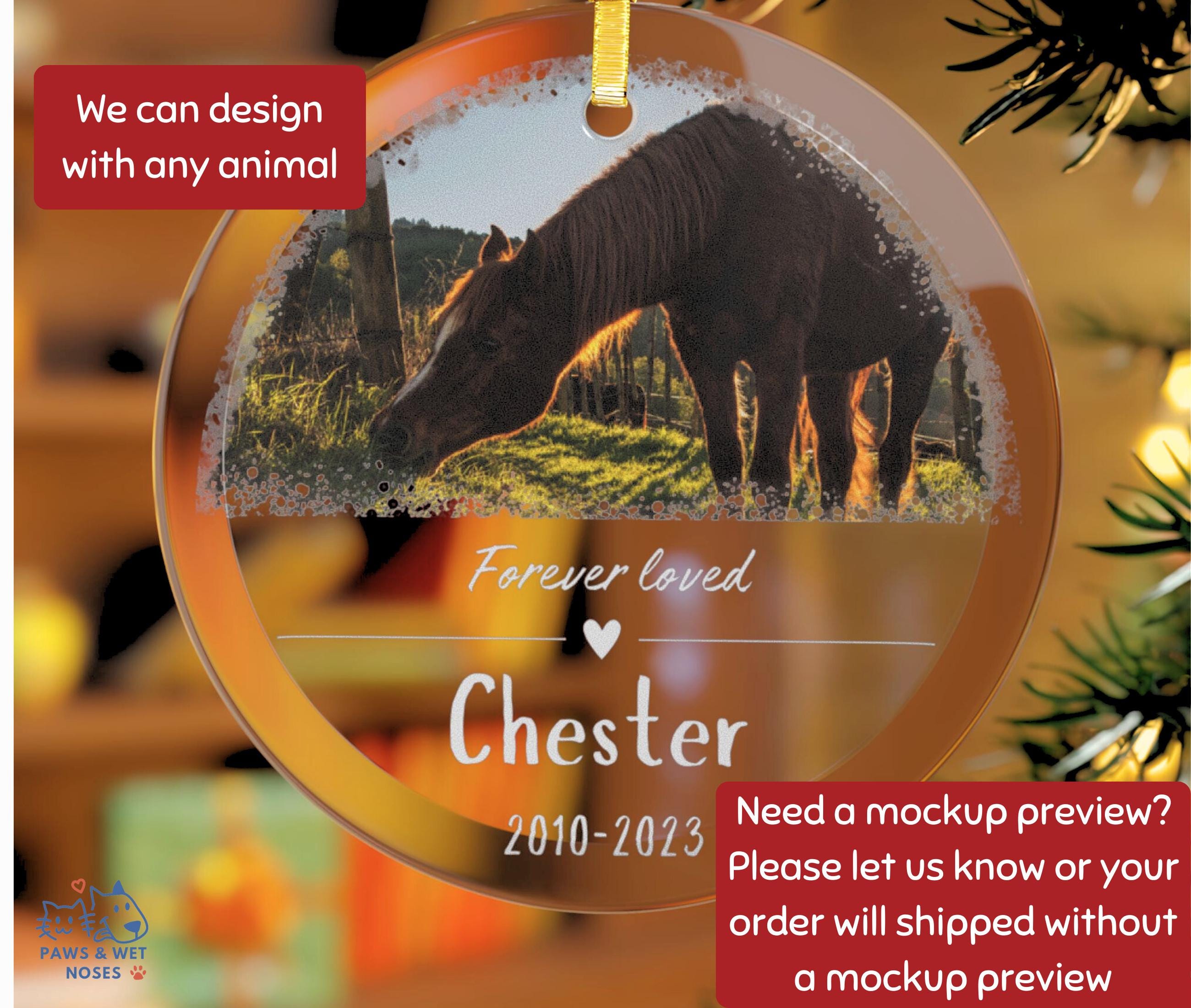Custom Pet Glass Ornament Dog Photo Acrylic Ornament Dog Personalized ...