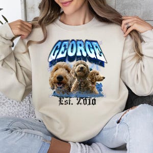 Personalized Vintage Pet Bootleg Sweater Using Pet Photo + Name Custom Dog Retro Sweatshirt Custom 90s Cat Pullover Crewneck Hoodie Gift