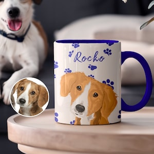 Benutzerdefinierte Haustier Kaffeetasse mit Haustier Foto, handgezeichnete Hunde Bild Tasse, personalisierte Katzen Tasse mit Namen, benutzerdefinierte Hundetee Tasse, Hundeliebhaber Tassen Geschenke