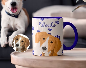 Custom Pet Coffee Mug Using Pet Photo, Hand Drawn Dog Picture Mug, Personalized Cat Mug With Name, Custom Dog Tea Mug, Dog Lover Mug Gifts