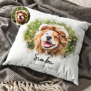 Custom Pet Memorial Pillow Gift Using Pet Photo, Personalized Pet Pillow With Name, Loss Of Pet Gift Pet Loss Gift Dog Loss Remembrance Gift