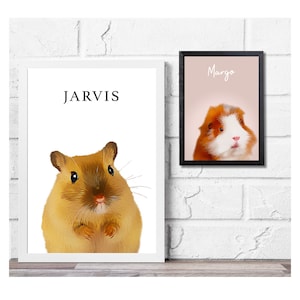 Custom Hamster Portrait From Photo Personalized Gerbil Portrait Custom Hamster Portrait Pet Remembrance Gift Custom Guinea Pig Painting Gift