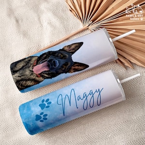 Custom Pet Tumbler Using Pet Photo + Name Personalized Dog Coffee Cup Custom Dog Lover Cup Gift For Puppy Owners New Cat Gift Pet Memorial