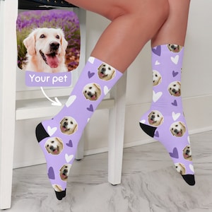 Custom Pet Face Socks From Photo Cat Name Socks Personalized Cat Picture Sock Gift Dog Lover Gift Socks With Pet Photo Custom Cat Socks Gift